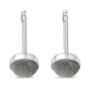 Labradorite Stone Round Sterling Silver Stud Earrings, e440st